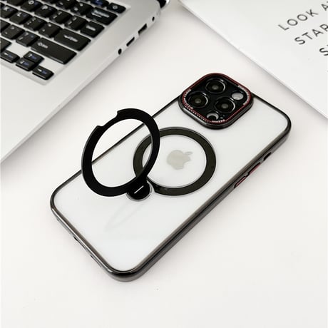 「423」iphone17/16pro ケース 隠しスタンド magsafe 透明 ケース かっこいい