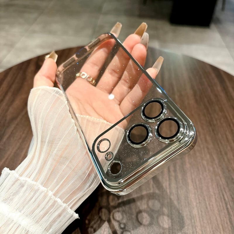 065」メタリック iphone17/16pro ケース キラキラ カメラ保護 iphone