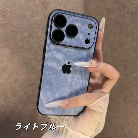 「446」iphone デニム ケース カメラフィルム付き iphone12~17シリーズ対応 スマホケース 大人 かわいい