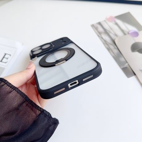 「393」Easoncase マグセーフ ケース iphone17/16 ケース 360度回転スタンド カメラ保護