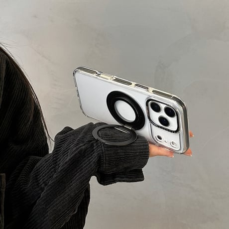 「307」Easoncase iphone17/17air/16/16pro クリアケース スタンド付き マグセーフ ケース