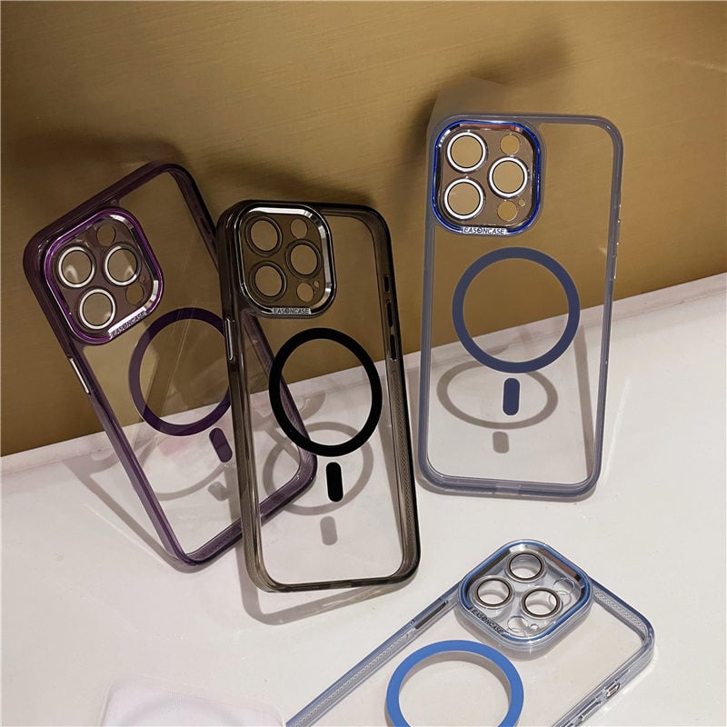 124」iphone15/14 クリアケース カメラ保護フィルム付き magsafe 対応