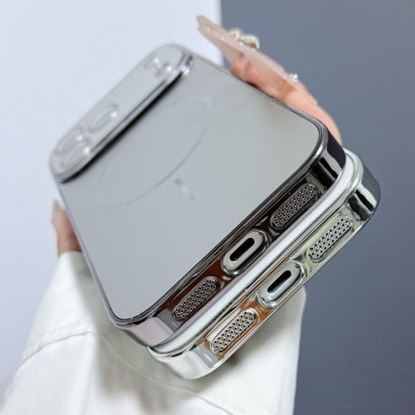 「537」iphone ケース カメラ まで 保護 iphone ケース ｍagsafe対応 メッキ風