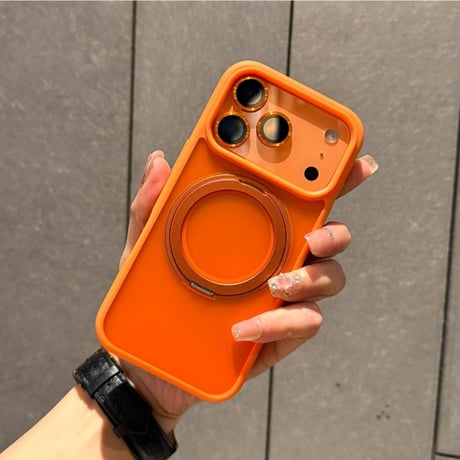 「461」iphone17pro/16pro ケース 指紋つかない マット magsafe対応ケース 360度回転スタンド