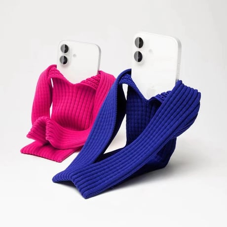「471」iPhoneポケット アップル ニット編みストラップ アクセサリー ミニスマホポーチ