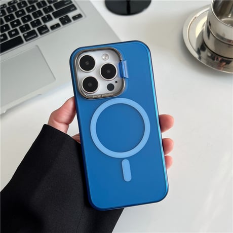 「142」magsafe充電ケース iphone15pro/14 スタンドケース マット質感 iphoneケース 指紋防止