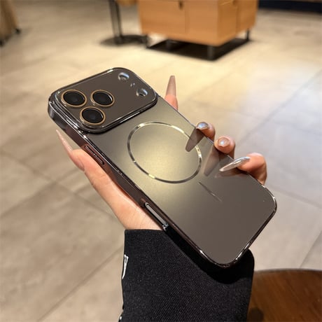 「537」iphone ケース カメラ まで 保護 iphone ケース ｍagsafe対応 メッキ風