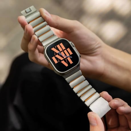 「533」apple watch チタン バンド series7/8/9/10/Ultra アップルウォッチバンド マグネット 高級 メンズ