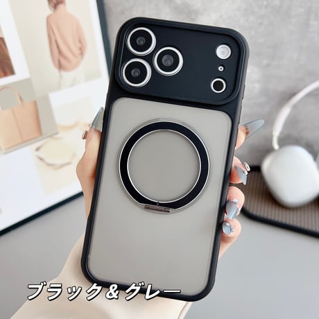 「483」magsafe 対応 ケース iphone12~17シリーズ対応 スタンド機能 iphoneケース 半透明