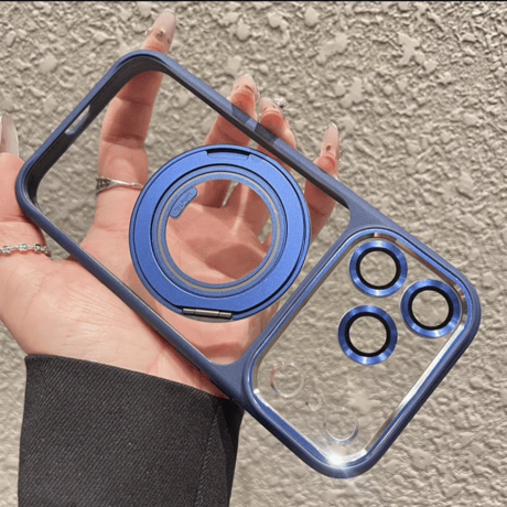 「454」iphone17/17pro ケース magsafe 360度回転スタンド iphoneクリアケース カメラ保護