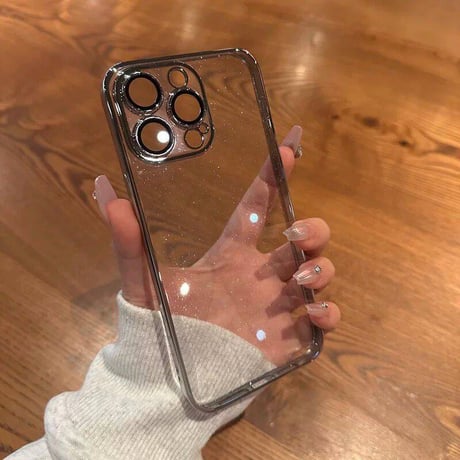 「065」メタリック iphone17/16pro ケース キラキラ カメラ保護 iphone15pro/14 ケース 透明 可愛い