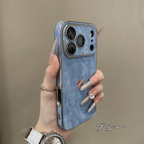 「456」 iphone17pro/16 ケース デニム おしゃれ iphoneお揃いケース カメラ保護
