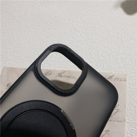 「296」magsafe対応ケース マット iphone16/16pro ケース スタンド付き 360°回転