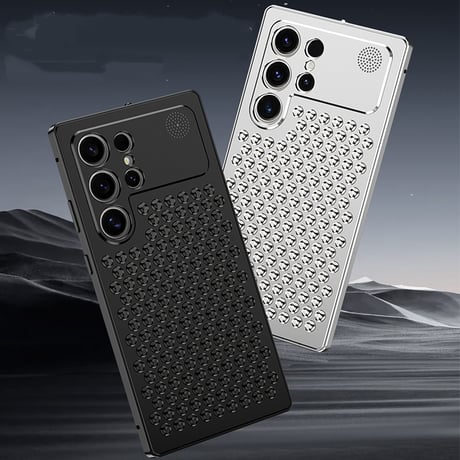 「491」iphone17pro/17promax ケース アルミニウム合金 スマホケース 放熱 アロマタブレット付き