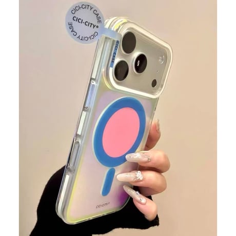 「529」マルチカラー iphoneケース 夏っぽい オーロラ magsafe スマホケース 韓国 かわいい