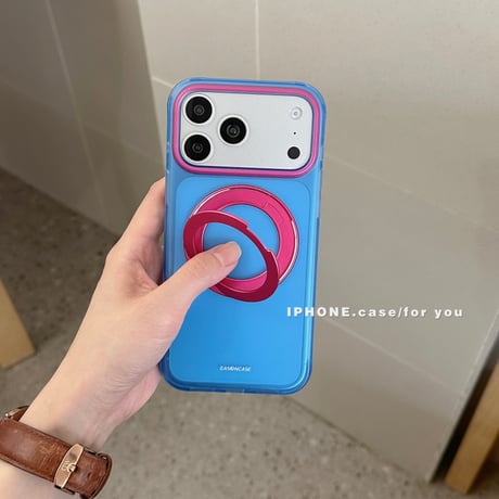 「512」Easoncase iphoneケース バイカラー かわいい iphone17pro/16proケース マグスタンド