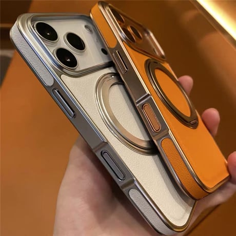 「457」iphone17pro/air ケース レザー iphoneスタンド付きケース magsafe対応