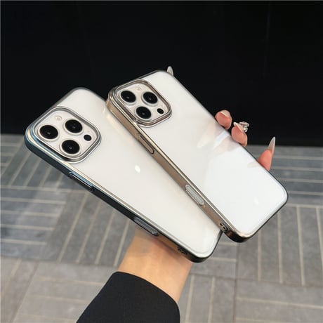 「287」クリア iphone16pro/16promax ケース シンプル iphone ケース サイドカラー