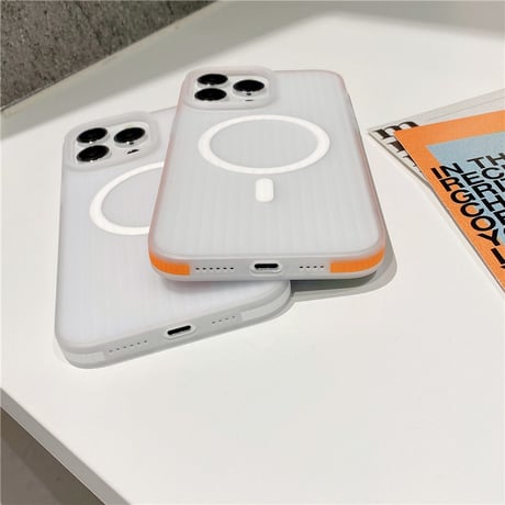 「158」iphone ケース 滑り 止め iphone15/14 magsafe 対応 ケース 半透明
