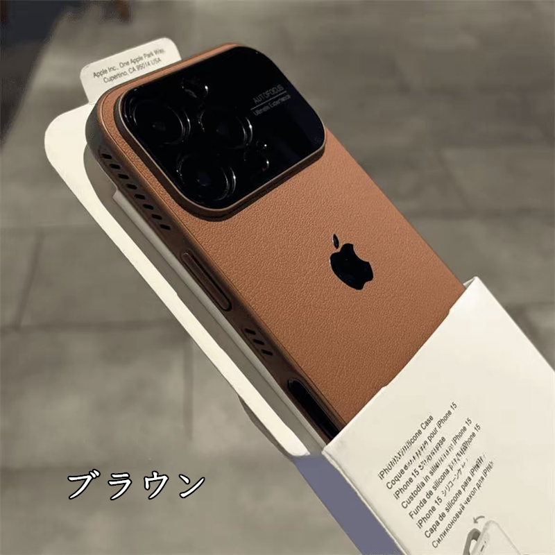 447」iphone17/17pro レザーケース 放熱 スマホケース シンプル