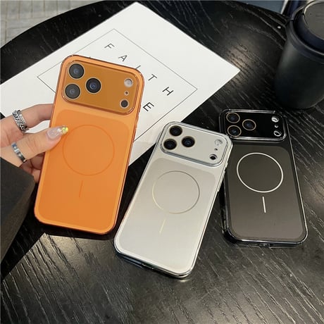 「465」magsafe対応ケース iphone17pro/16proケース シンプル おしゃれ カメラフィルム付き