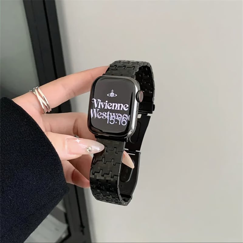 268」アップル ウォッチ Series 10 ステンレス バンド 千鳥柄 268」アップル ウォッチ Series 10 ステンレス バンド 千鳥柄