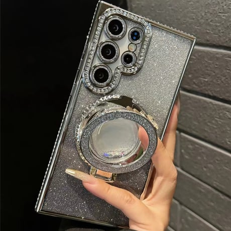 「194」galaxy ケース おしゃれ 透明 ギャラクシーs24/s23+ ケース キラキラ インナーシート付き
