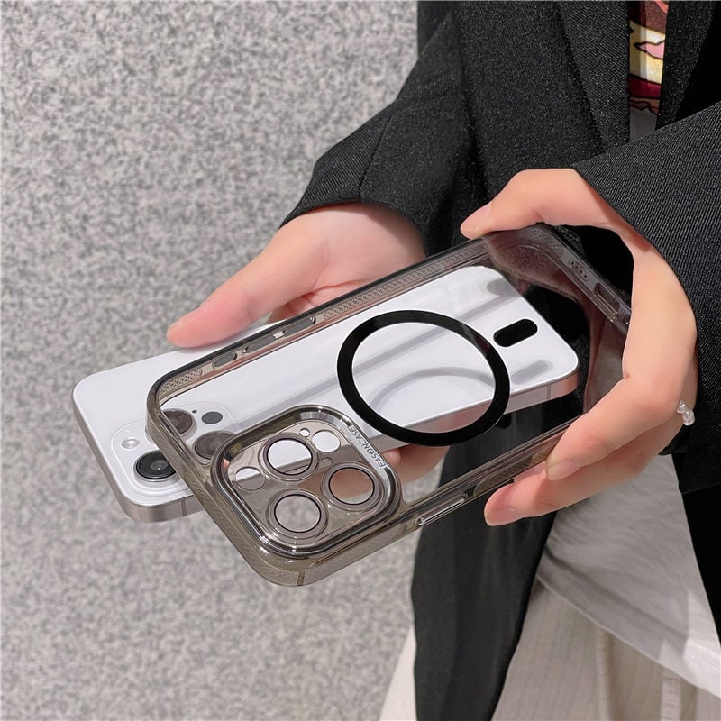 124」iphone15/14 クリアケース カメラ保護フィルム付き magsafe 対応