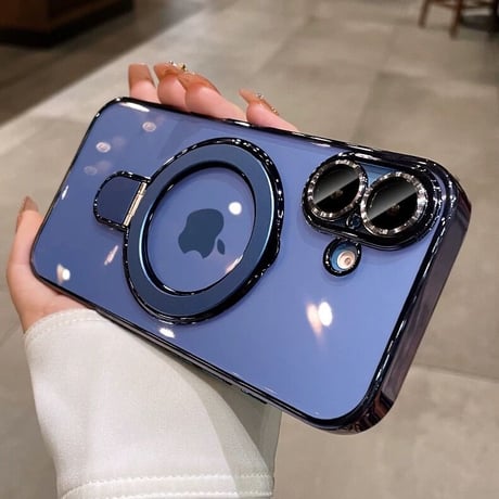 「011」iphone17 17pro ケース 透明 マグセーフ アイフォン 16 Proクリアケース 隠れスタンド機能 おしゃれ iPhone16plus/16promaxケース サイドカラー