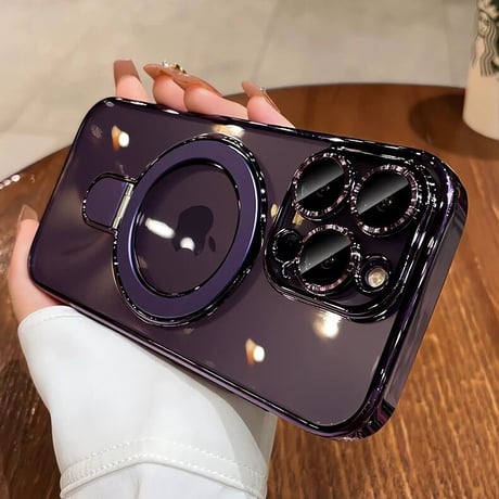 「011」iphone17 17pro ケース 透明 マグセーフ アイフォン 16 Proクリアケース 隠れスタンド機能 おしゃれ iPhone16plus/16promaxケース サイドカラー