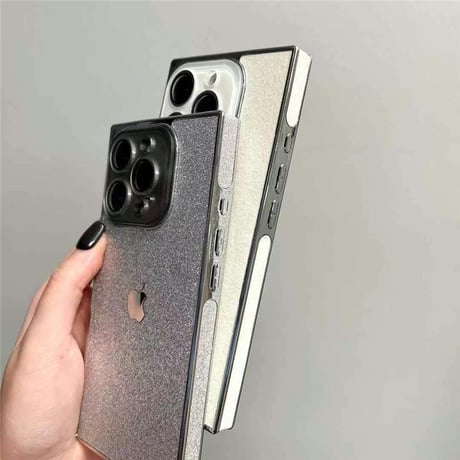 「399」iphoneケース スクエア型 iphone16pro/15/14 ケース キラキラ 可愛い