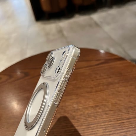「476」クリア iphone17/16 ケース 360度回転スタンド magsafeケース カメラフィルム付き