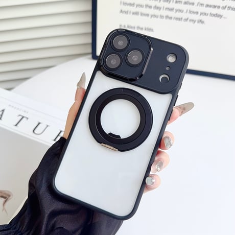 「393」Easoncase マグセーフ ケース iphone17/16 ケース 360度回転スタンド カメラ保護