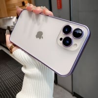 【半額セール】半透明 マット質感 iPhoneケース カメラ保護フィルム付き