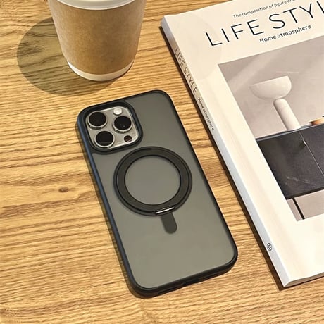 「280」iphone16/16pro ケース 360度回転 スタンド付き ダンピング magsafe ケース 指紋防止
