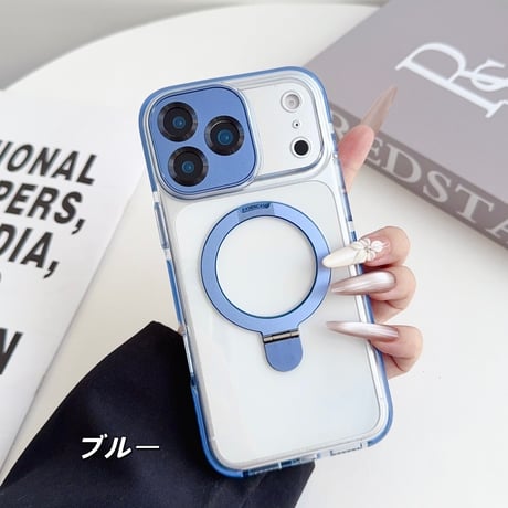 「477」Easoncase 隠しスタンド付き iphone17/17pro ケース クリア 黄ばみにくい iphone16/15 ケース magsafe対応
