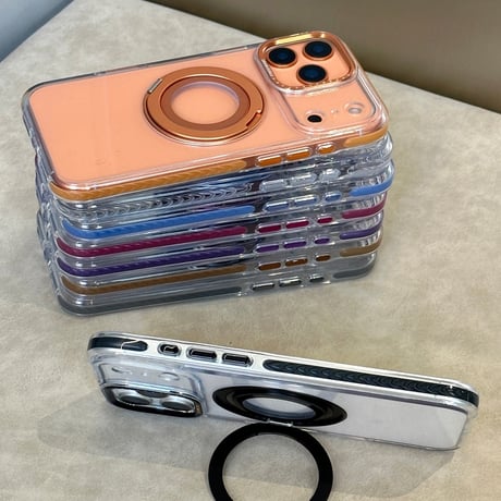 「307」Easoncase iphone17/17air/16/16pro クリアケース スタンド付き マグセーフ ケース