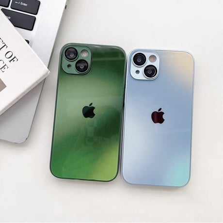 「005」グラデーションカラー iphone17/16/16pro ガラスケース カメラ保護 iphone15pro ケース おしゃれ