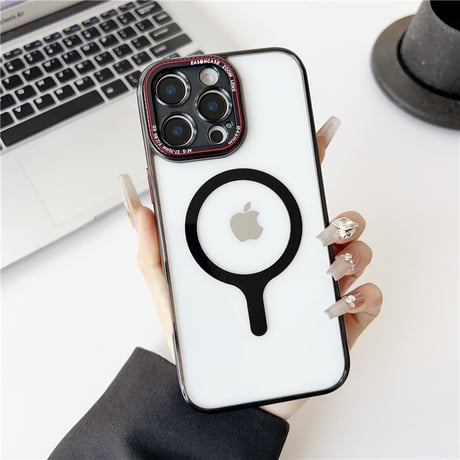 「424」iphone17/16クリア ケース 耐衝撃 magsafe 透明 ケース お揃い