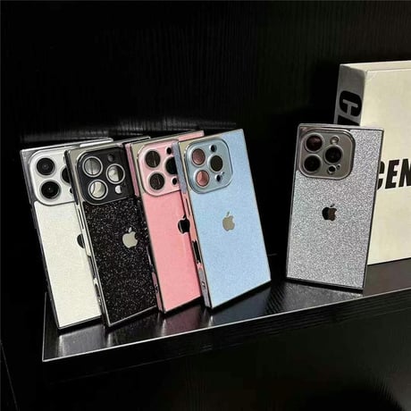 「399」iphoneケース スクエア型 iphone16pro/15/14 ケース キラキラ 可愛い