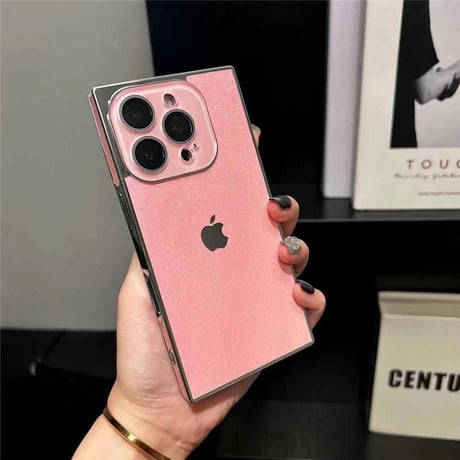 「399」iphoneケース スクエア型 iphone16pro/15/14 ケース キラキラ 可愛い