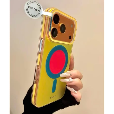 「529」マルチカラー iphoneケース 夏っぽい オーロラ magsafe スマホケース 韓国 かわいい