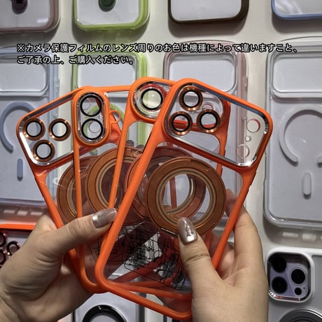 「454」iphone17/17pro ケース magsafe 360度回転スタンド iphoneクリアケース カメラ保護