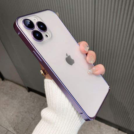 【半額セール】半透明 マット質感 iPhoneケース カメラ保護フィルム付き