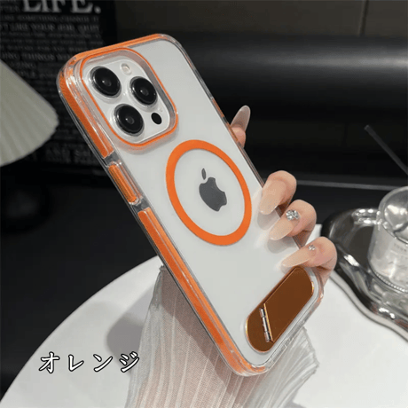 「403」iphone17/17pro ケース 隠しスタンド付き iphone クリアケース magsafe対応