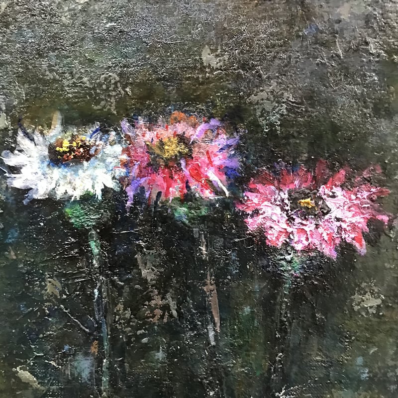 油絵　百日草 百日草 | gallery聖夜