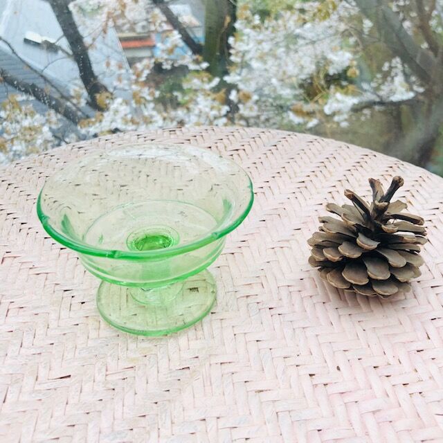 古道具（ガラス） 緑のかき氷の器 | 丘のギャラリーComfy