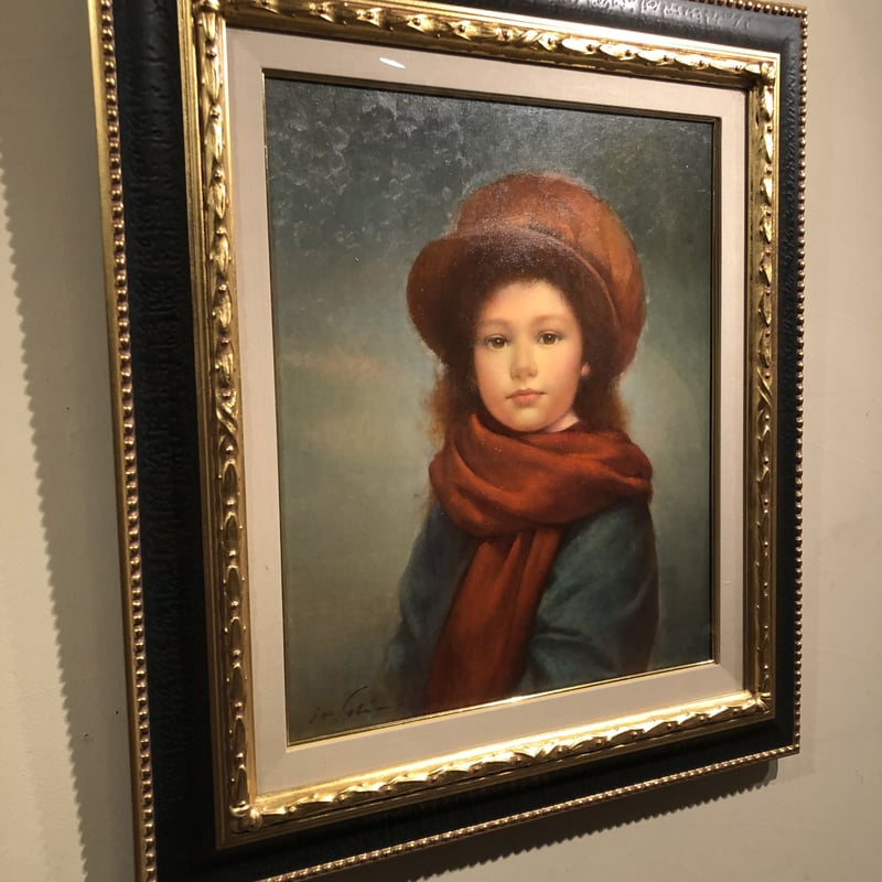 進 徹 | 油画「赤いマフラー」 | 丘のギャラリーComfy