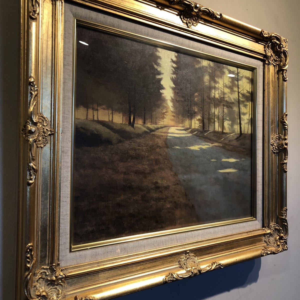 真作　油絵　橋本成史　湖畔の夕景 真作 油絵 橋本成史 湖畔の夕景 【公式通販】