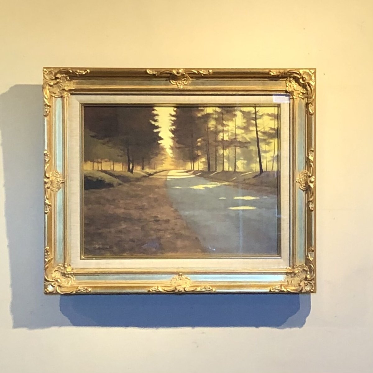 真作 油絵 橋本成史 湖畔の夕景 【公式通販】